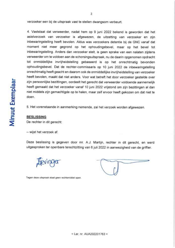 Ministerio di Husticia y Asuntonan Social:SEGUN E UITSPRAAK DI GERECHT IN EERSTE AANLEG: MINISTERIO DI HUSTICIA Y ASUNTONAN SOCIAL A ACTUA SEGUN LEY DEN CASO DI HOBEN NACIONALIDAD VENEZOLANO