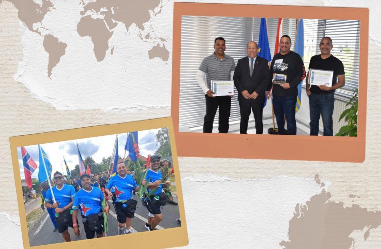 Miembronan di Cuerpo di Aduana cu a representa Aruba na e di 104 edicion di e caminata 4-daagse Nijmegen