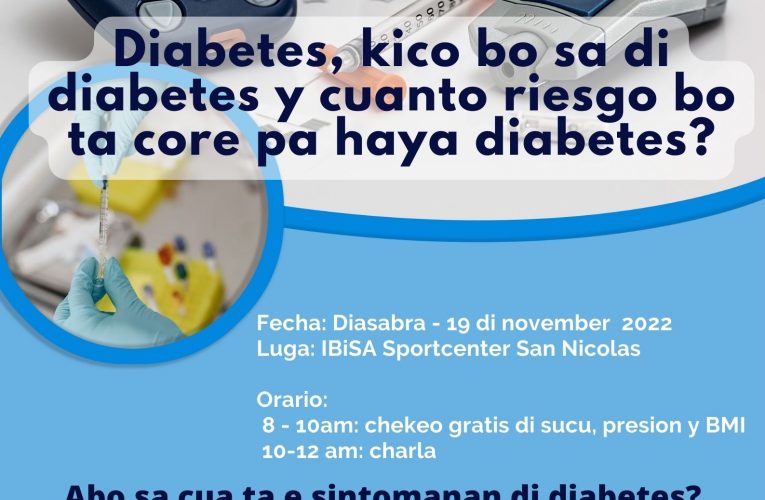 Aruba One Happy Island Lions Club hunto cu Fundacion Diabetico Aruba, IBISA, POH y DVG ta invita comunidad pa participa 