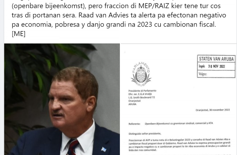 FRACCION DI AVP A INSISTI PA SCUCHA GREMiONAN Relaciona cu pakete di medida di Gabinete Wever Croes