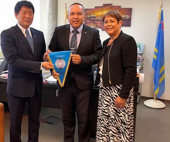 MINISTER ENDY CROES A REUNI CU PRESIDENTE DI FEDERACION INTERNACIONAL DI GYMNASTICS.  