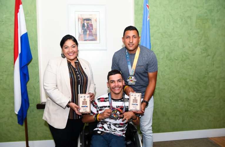 Minister Endy Croes: DISJONDRICK JACOBS , BRAINER LAMPE Y GERALD MORETA A PONE ARUBA SU NOMBER DEN HALTO DEN E COMPETENCIA DI IRONMAN MARYLAND 2023 NA MERCA