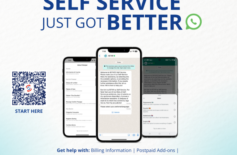 SETAR ta introduci su WhatsApp Self-Service via 5979999