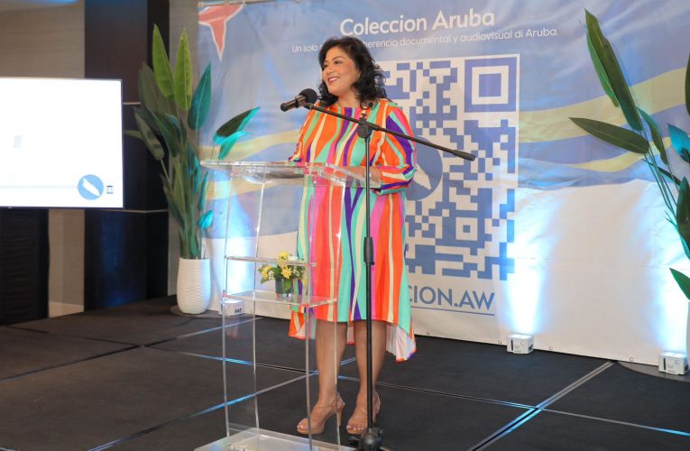 Minister Xiomara na ocasion di e lansamento oficial di Coleccion Aruba: Coleccion.aw ta e archivo digital mas grandi y innovativo na Papiamento