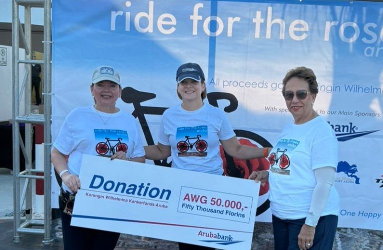 Aruba Bank a patrocina Ride for the Roses Aruba 2024 pa sostene cuido di cancer